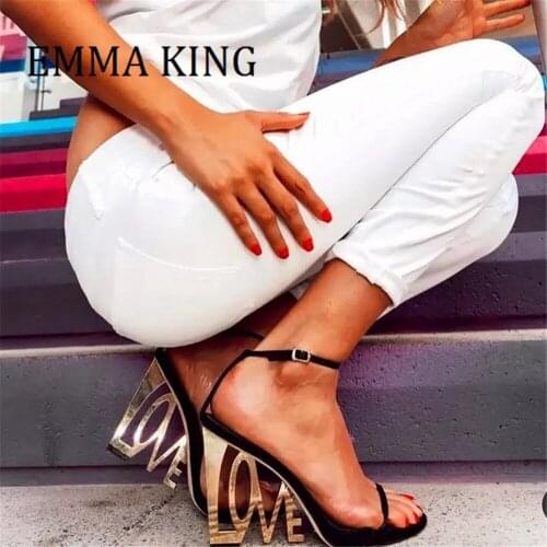 2021 Summer Women Sandals Strange Steel Love Wedge Heels Sexy Black Suede Ankle Strap Gladiator Sandal Design Runway Shoes Women