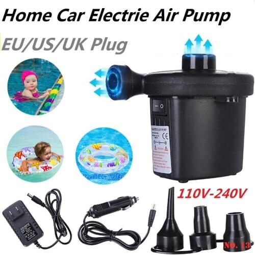 220V 12V Electric Inflatable Pump Quick Air Filling Compressor with 3 Nozzles for Car Camping Life Buoy Boat Cushion Home Use