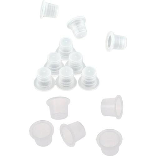 400 Pcs Ink Cups: 200 Plastic Medium Tattoo Ink Cups Caps Holder Supplies & 200 Plastic Small Tattoo Ink Cups