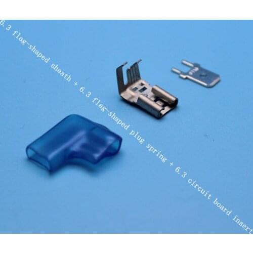 6.3flag-shaped plug spring terminal 6.3mm circuit board insert 6.3 flag-shaped sheath