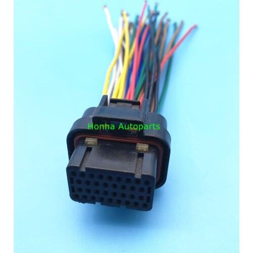 Free shipping 1/2/5/10/20pcs 34Pin Female Tyco AMP Auto Oil Gas Connector Plug With 15cm 18AWG Wire Pigtail 4-1437290-1