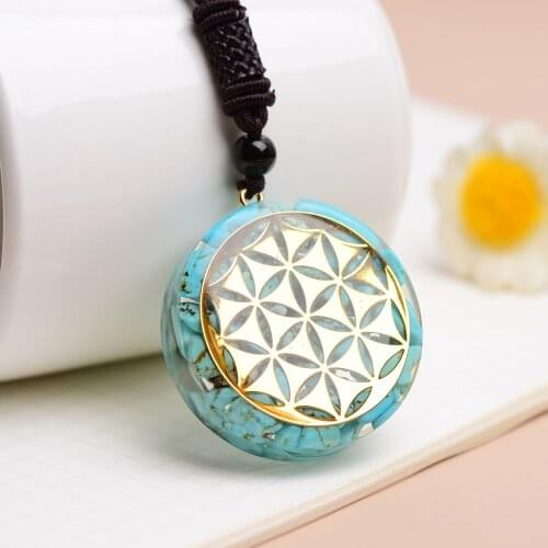 1Pc New Chakra Pendant Necklace Sri Yantra Sacred Geometry Energy Chain Natural Crystal Charm Rope Chain Meditation Jewelry