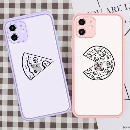 GYKZ Funny Pizza Best Friends Couple Phone Case For iPhone XS MAX 11 Pro X 7 SE 2020 XR 8 6Plus Shockproof Cover Candy Coque Bag