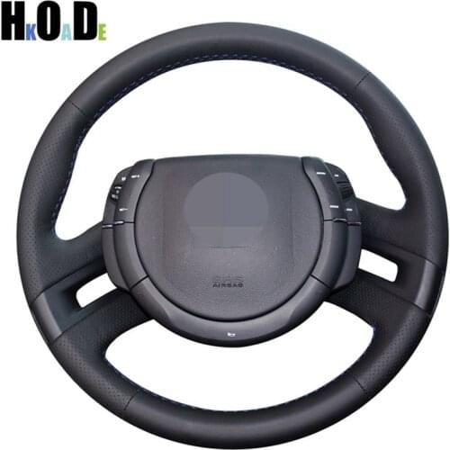 Black Artificial Leather Steering Wheel Covers Hand-Stitched Car Steering Wheel Cover for Citroen C4 Picasso 2007-2013