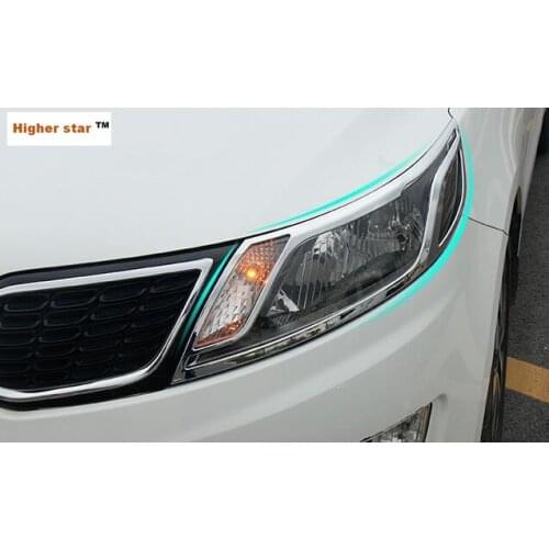 Higher star ABS chrome 2 headlamp decoration trim cover,2 taillight trim cover for KIA K2/Rio 2011-2014 sedan/hatchback