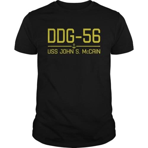 DDG 56 USS John S McCain Missile Destroyer T-Shirt. Summer Cotton O-Neck Short Sleeve Mens T Shirt New S-3XL