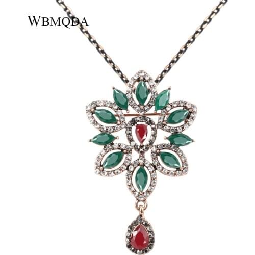Indian Dual Use Crystal Necklace Vintage Antique Gold Necklaces Pendants For Women Fashion Jewelry 2018 Bridesmaid Gift
