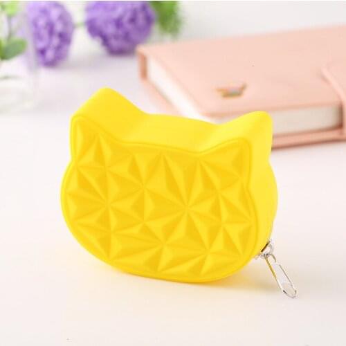 2019 Cute Cat Women Silicone Short Wallet Girls Mini Coin Purse Key Wallet for Female Daily Clutch Purse Bluetooth earphone Bags