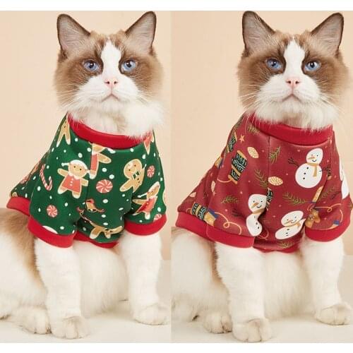 Cute Print Sphynx Cat Costume Clothes Winter Warm Pet Hoodie Sweater for Cats Soft Fleece Puppy Kedi mascotas gotas Clothing