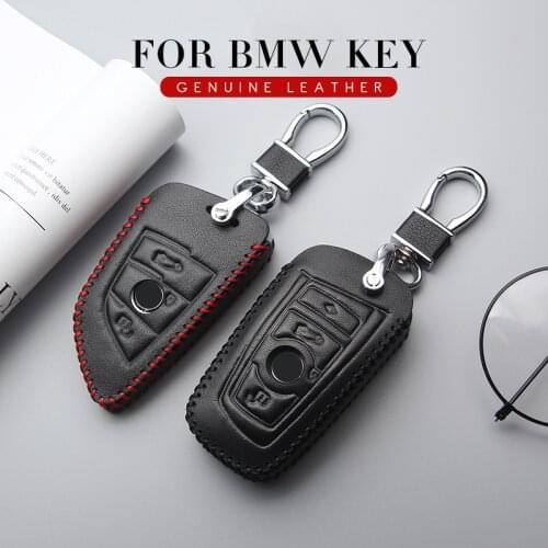 High Quality Leather Key Case Cover For Bmw E46 E90 E60 F10 F30 E39 E36 F20 E92 E87 E70 E30 Car Key Parts Skin Shell Car Styling