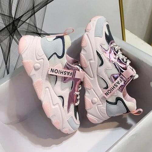 Platform Sneakers Shoes Women Fashion Reflective Shoes Lace-up Wedge Sneakers Woman Dad Shoes Zapatillas Mujer Women Casual Shoe