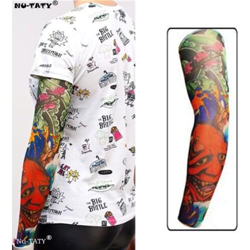 Nu-TATY Red devil Man&woman style Tattoo Sleeve Stockings Body Art Leggings Cool Boys Girls Party Wearings