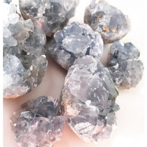 Natural Rough Rock Celestite Stone Minerals Baby Blue Lazuli Clusters Meditative Stones Chakra Angel Decorations