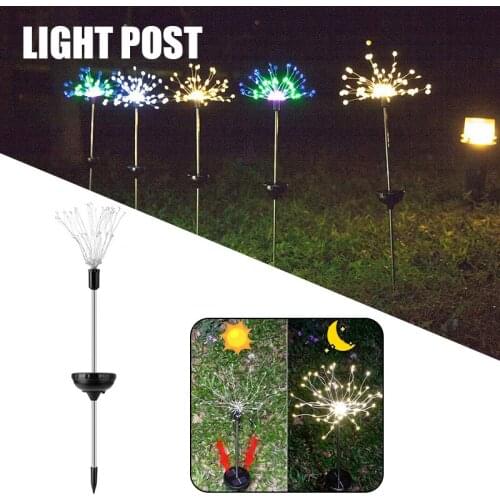 Newly Waterproof Solar Garden Fireworkes Lamp Christmas Fairy Lights Stake Outdoor Garden Paths Lawn Decoration LED Lamp Yard