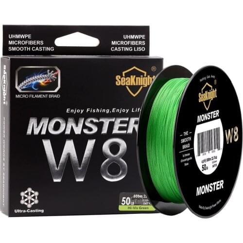 SeaKnight W8 Braided Fishing Line 500M 8 Strands Wire Carp Fishing 15 20 30 40 50 80 100LB PE Multifilament Line