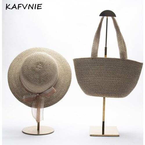 2021 summer 2 in 1 beach bag and straw bag luxury designer handbags gold straw bags for women mini girl shoulder bag beach bags