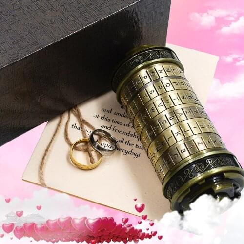 Valentine Gift DaVinci Letter Password Lock Da Vinci Intellectual Style Code Lock Creative Personal Creative Retro Holiday Gift