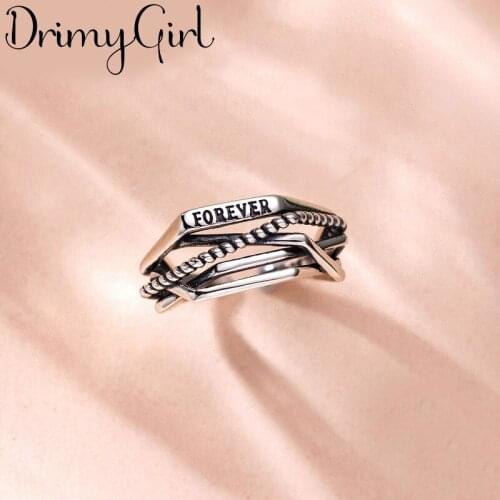 Exaggerated Personality Retro Letter Rings For Women Charm Engagement Rings Men Vintage Knuckle Finger Jewelry