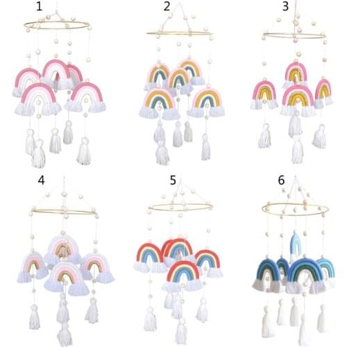 Rainbow Hanging Weaving Ornament Nordic Baby Room Wall Decor Rattle Mobile Toys