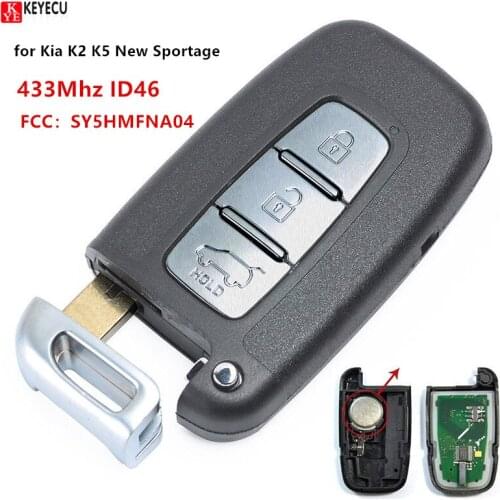 KEYECU Smart Remote key Keyless Entry Fob 3 Button 433MHz With ID46 Chip for Kia K2 K5 New Sportage