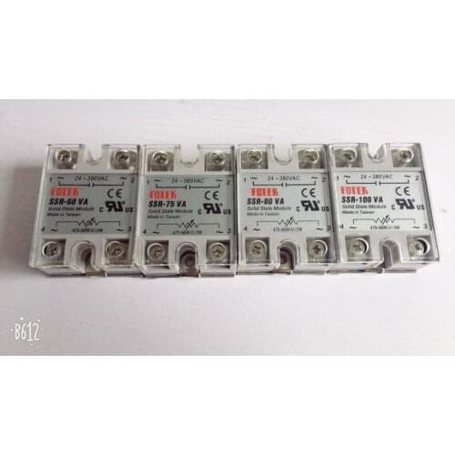 5pcs SSR-60VA SSR-75VA SSR-80VA SSR-100VA Solid State Relay Module with Plastic Cover 470-560K Ohm/2W TO 24-380VAC