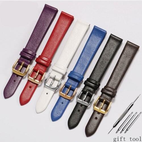 Ultrathin leather watchbands black white blue red purple brown strap Suitable for AR1926 1674 1647 men and women watch chain