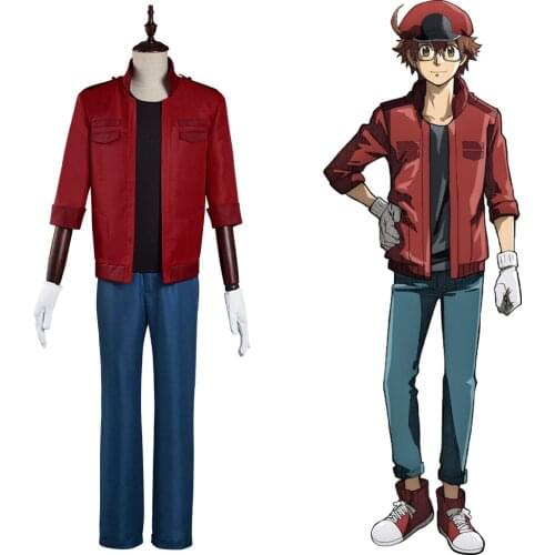 Cells at Work! Code Black/Hataraku Saibou Black -Sekkekkyuu /Red Blood Cell Cosplay Costume Halloween Carnival Suit