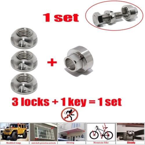 Security Anti Theft Screws Nuts M6 M8 M10 M12 304Stainless Steel Mountain Bike Awning Screw cap For Car Styling LED Lights