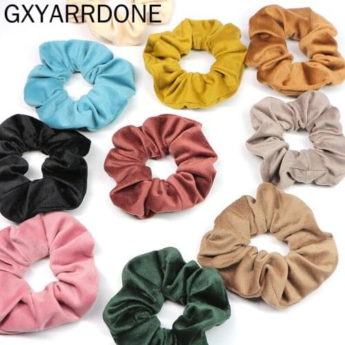 Women Velvet Scrunchie Elastic Hair Band Girls HairBand Solid Hair Ring Hair Accessories Ponytail Holder Rubber Tie Headwear