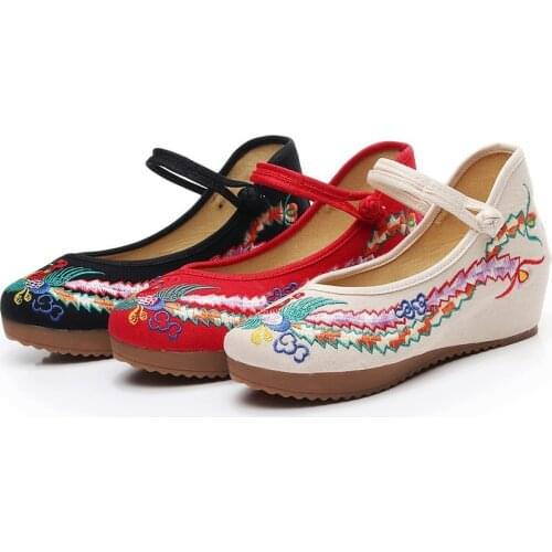 Spring Summer Size35-41 Woman Flat Shoes Vintage Flowers Embroidery Shoes Women Chinese Old Peking Casual Cloth Dancing Shoes