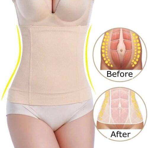 Women 4 Steel Bones Seamless Corset Waist Trainer Cincher Shapewear Tummy Control Girdle Tummy Shaper Stomach Slimming Belt