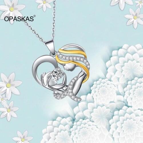 In Her Arms Necklace Heart Shape Pendant Jewelry Charm Keepsake Meaningful Gift for Mother PT