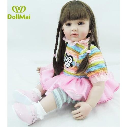 24"58cm Hot Handmade Adora Reborn Toddler Girl menina for Sale Silicone realistic sweet princess play house toys for children