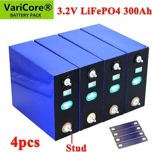 4PCS 3.2V 310Ah lifepo4 battery DIY 4S 12V Rechargeable battery pack for Electric car RV Solar Energy storage system TAX FREE