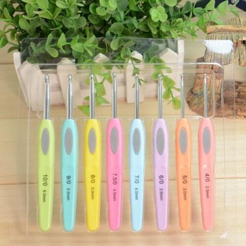 8PCS/Set Aluminum Crochet Hook Knitting Needles Kit Sweater Scarf Sewing Needles Knitting Tools High Quality Convenient Tools