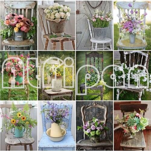Diamond Painting Flowers Picture Of Rhinestone Cross Stitch Set Diamond Embroidery Chair Beaded Mosaic Wall Decoration