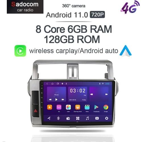 360 Camera CanBus 6G+128G Android 10.0 Car DVD Player GPS WIFI Bluetooth RDS Radio For Toyota Land Cruiser Prado 150 2013 - 2017