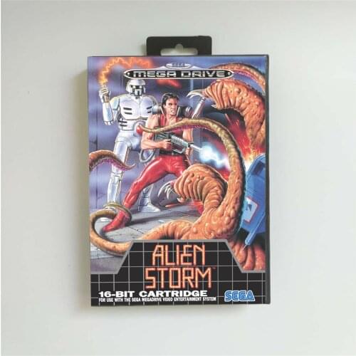 Alien Storm - EUR Cover With Retail Box 16 Bit MD Game Card for Sega Megadrive Genesis Video Game Console