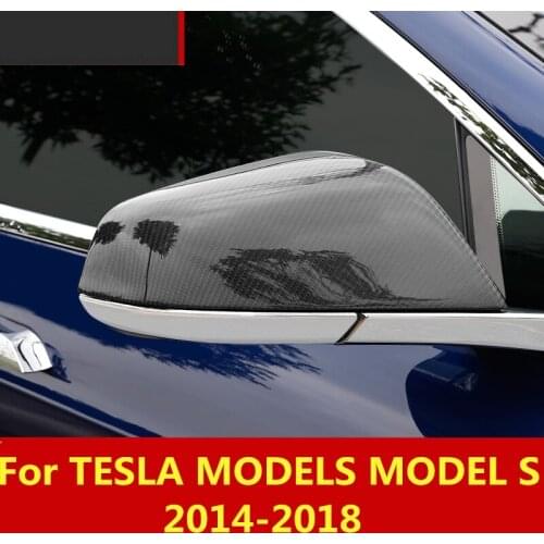 For TESLA MODELS MODEL S 2014-2018 Carbon Fiber Car Rear-view Mirror Covers Shell Rearview Mirror Edge Guards Cover Accessories