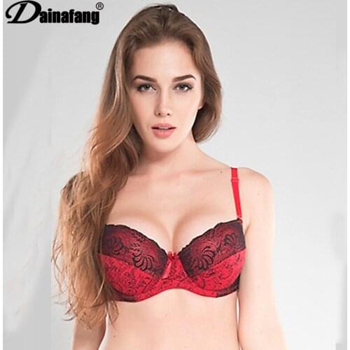 FallSweet De Lace Cup Push Up bra for plus size women34 36 38 40 42 44 46 48 50 Womens Large Bras Bra cups