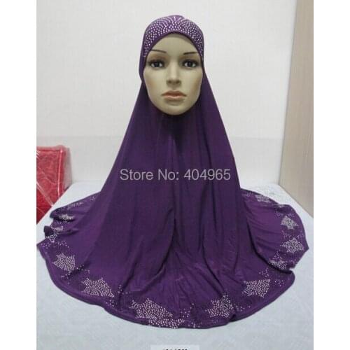 H813 latest big size muslim rhinestone hijab,fast delivery,assorted colors