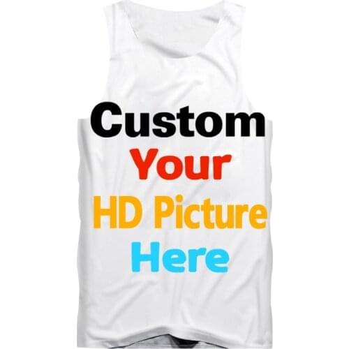 Customized Tank Top Men Women DIY Your Brand Logo/Own Design/Picture/Text 3d Print Sports Gym Sleeveless Muscle Vest Tops S-7XL