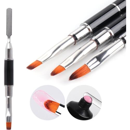 1pcs Nail Brush For Acrylic UV Gel Extension Painting Drawing Pen Dual Ended Nail Art Brush With Cap Manicure Tools LA1841