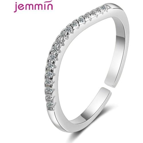 1 PC 925 Sterling Silver Finger Rings Women Shinning CZ Zircon Knuckle Stacking Ring Open Adjustment Jewelry Gift