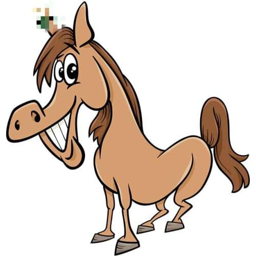 Creative Animal Farm Horse Cartoon Motorcycle Car Decal Window Sticker Vinyl Material Waterproof Scratch-proof Sticker Kk13*12cm