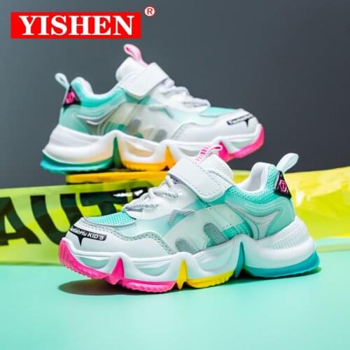YISHEN Children Casual Shoes Rainbow Kids Sport Shoes for Boys Sneakers Students Breathable Mesh Girls Sneakers Light Shoes Boys