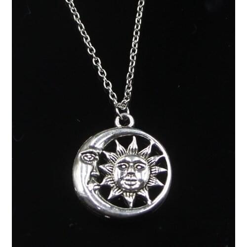 Fashion 26mm Sun Moon Pendant Necklace Link Chain For Female Choker Necklace Creative Jewelry party Gift