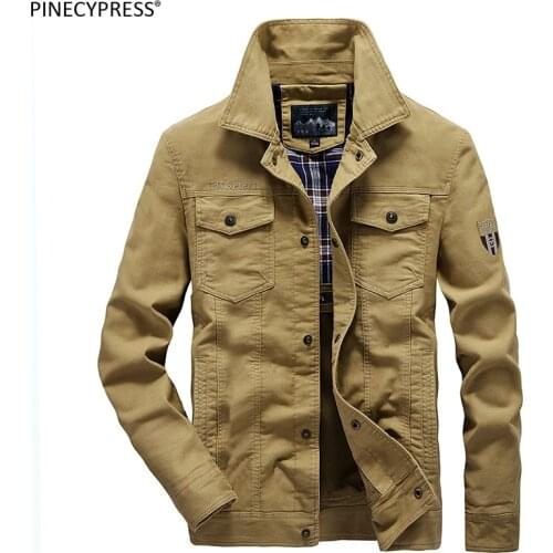 100% Cotton Anti-pilling Big Sizes Men Autumn Winter Military Pockets Single Breasted Male Fashion Embroidery Letters Man Jacket