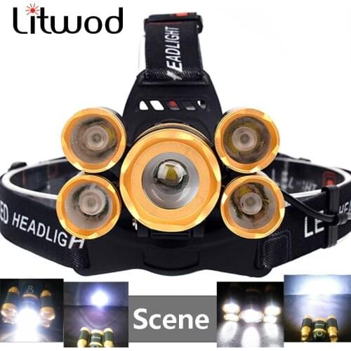 3/ 5 Led T6 Rechargeable zoom led headlamp Fishing headlight Torch Hunting head lamp Camping Headlamp Flashlight head light