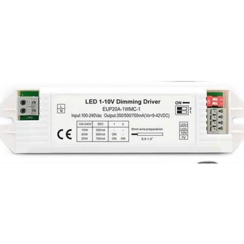 Led manufacturer 20w 1ch 350 / 500/ 700mA constant current 1-10v led driver dimming